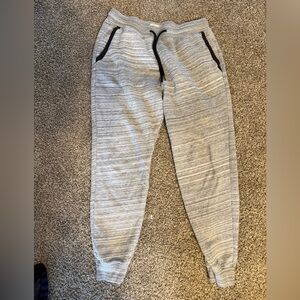 Hollister Light Gray Heather Jogger Sweatpants with Black Accents